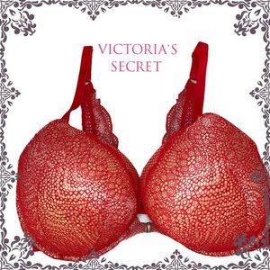 Victoria Secret Red Lace Bombshell Plunge 38DD